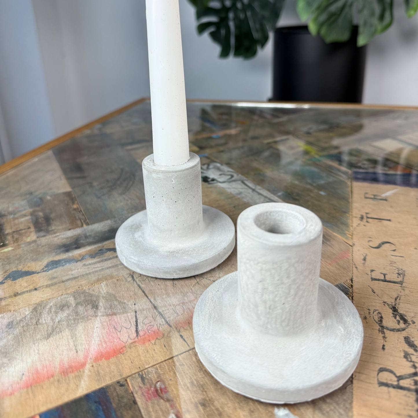 Scandi style concrete candle holder