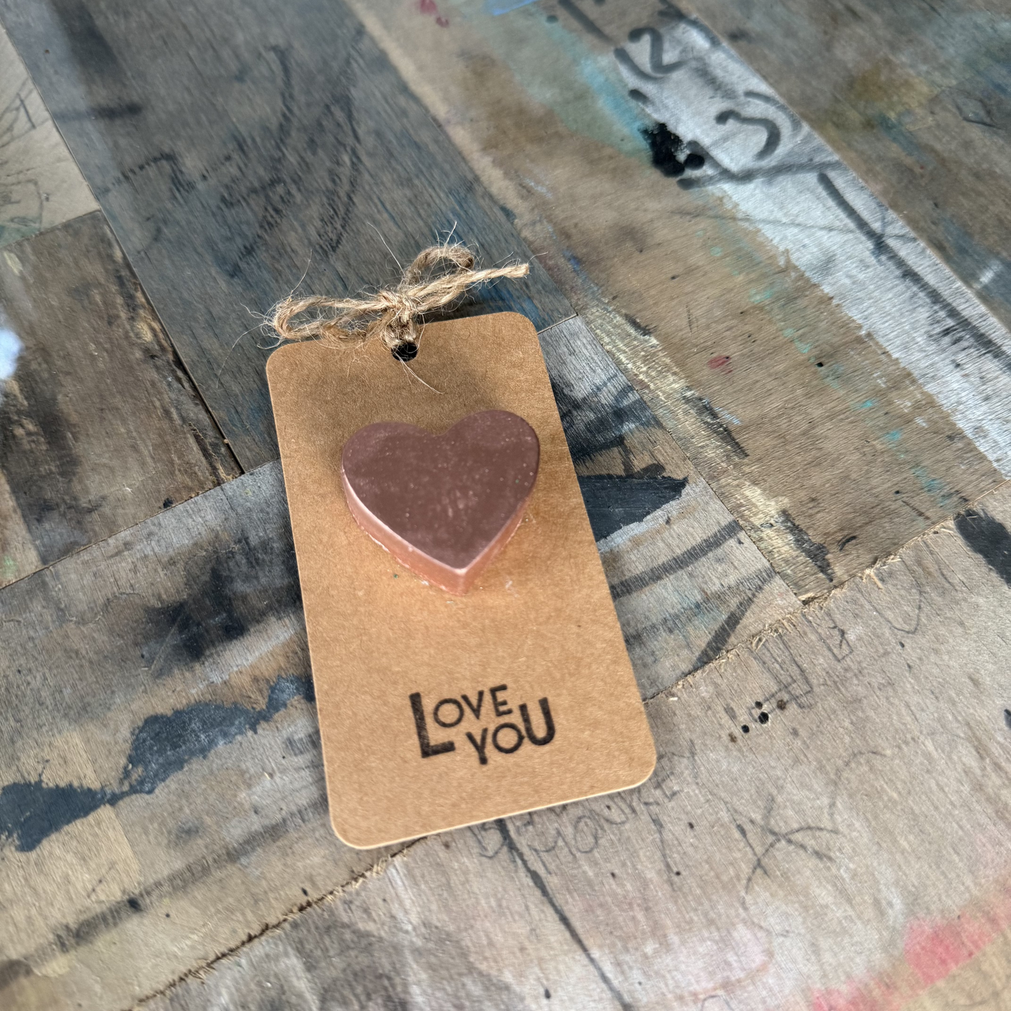 Concrete Copper Heart, with either a Love you or Happy Anniversary gift tag