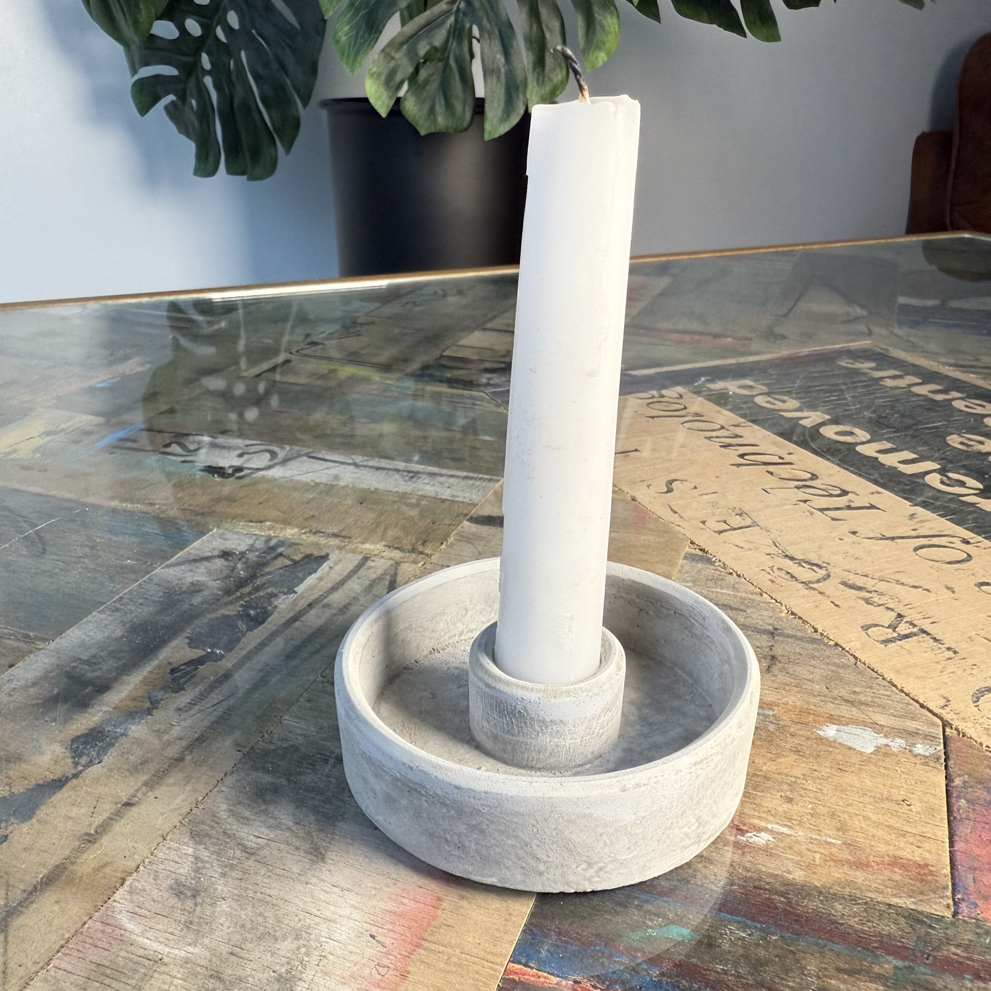 Mini Circular Concrete Candle Holder