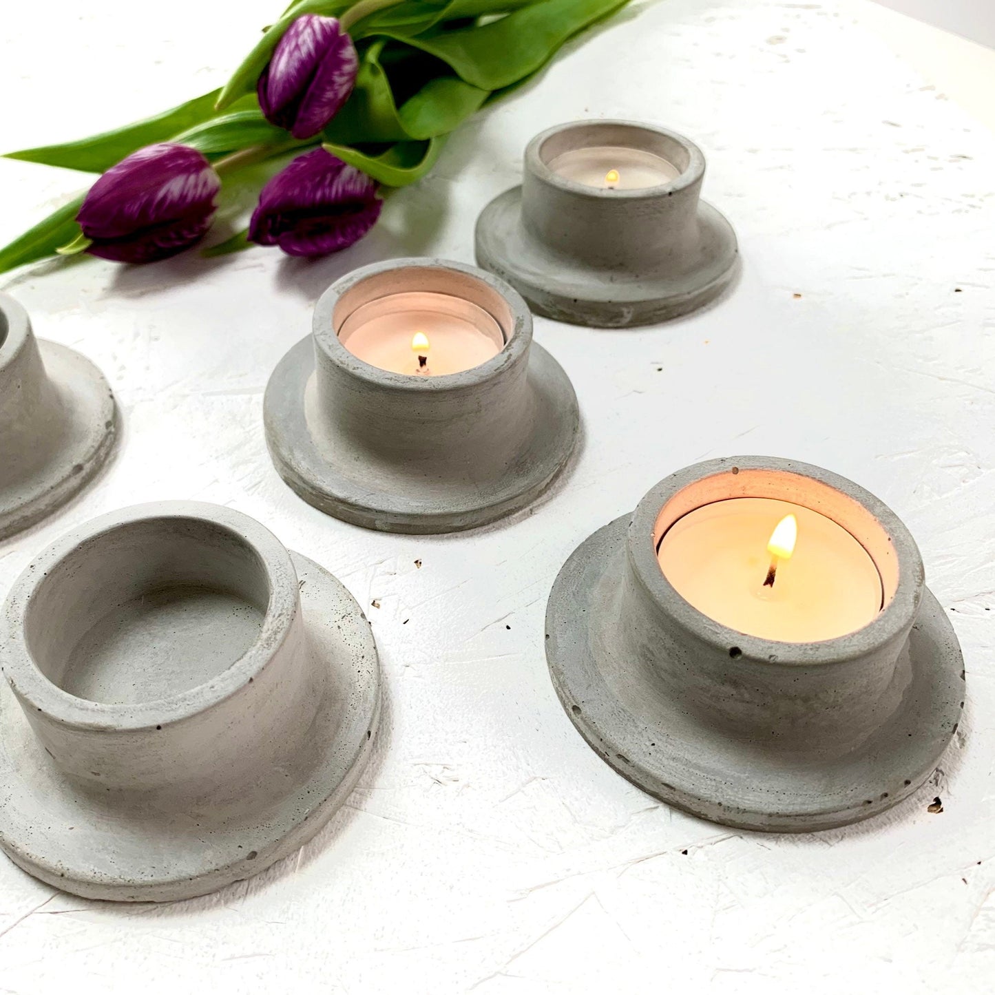 Scandi style Tea-Light Concrete Candle Holder