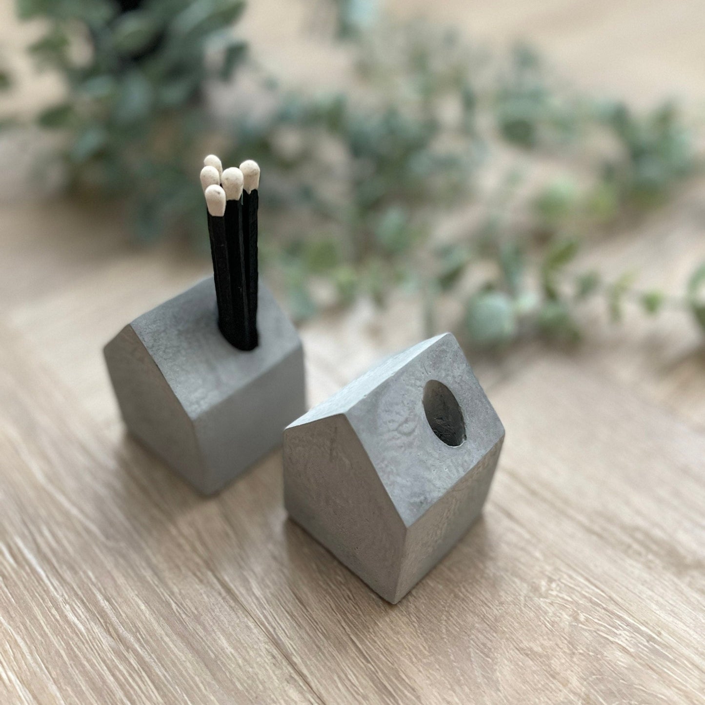 Concrete House Match Stick Holder