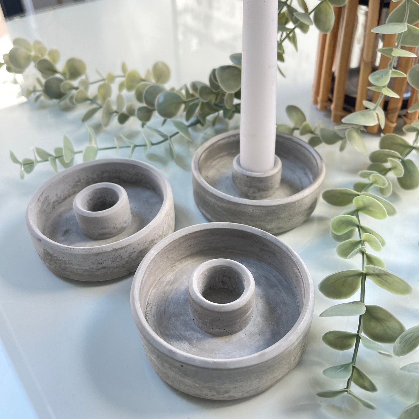 Mini Circular Concrete Candle Holder