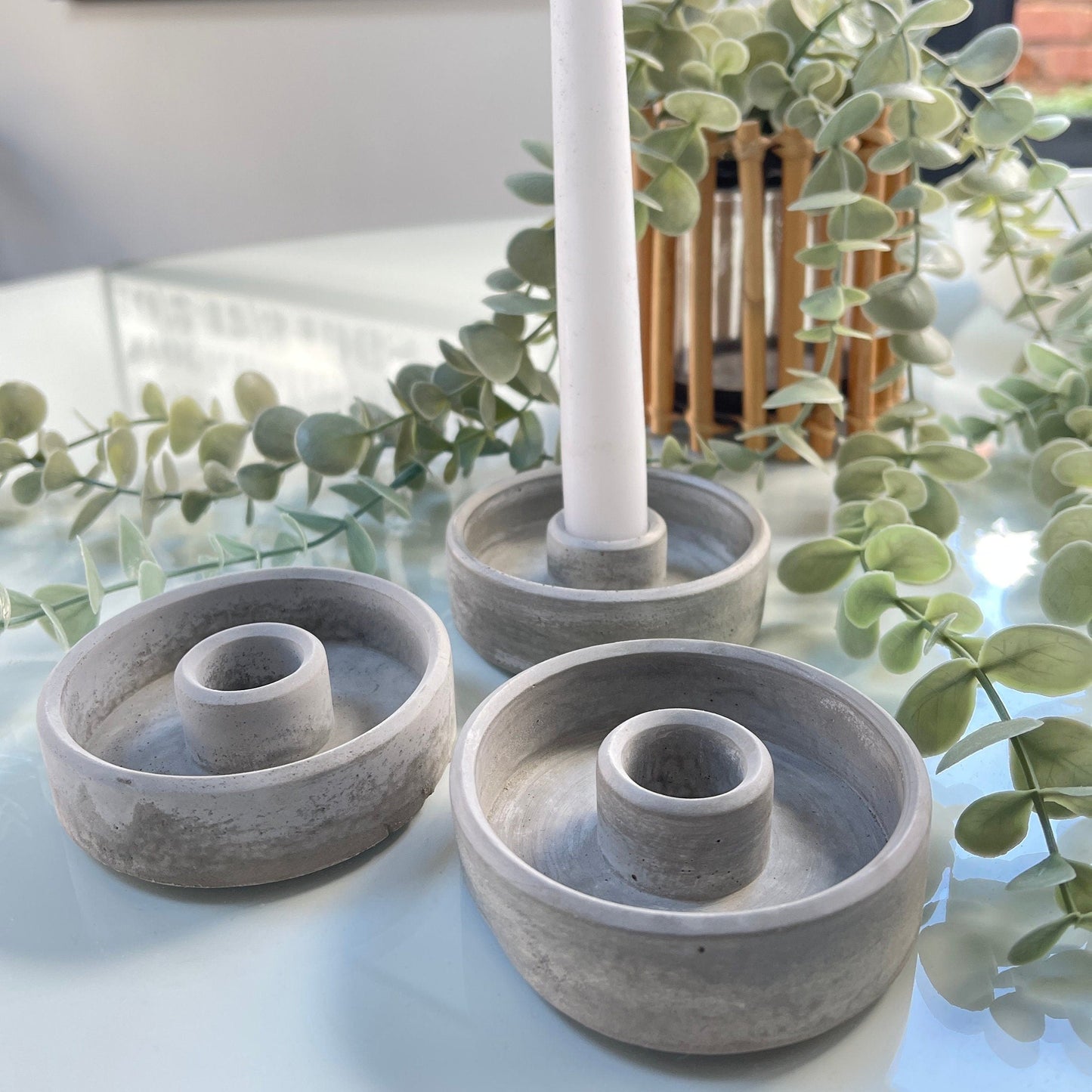 Mini Circular Concrete Candle Holder