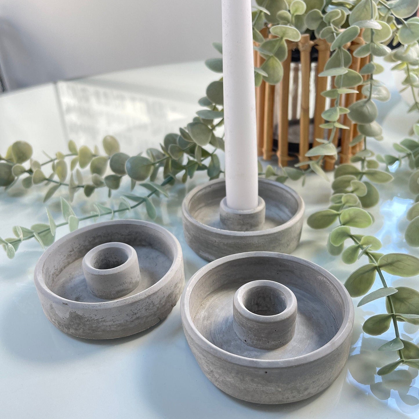 Mini Circular Concrete Candle Holder