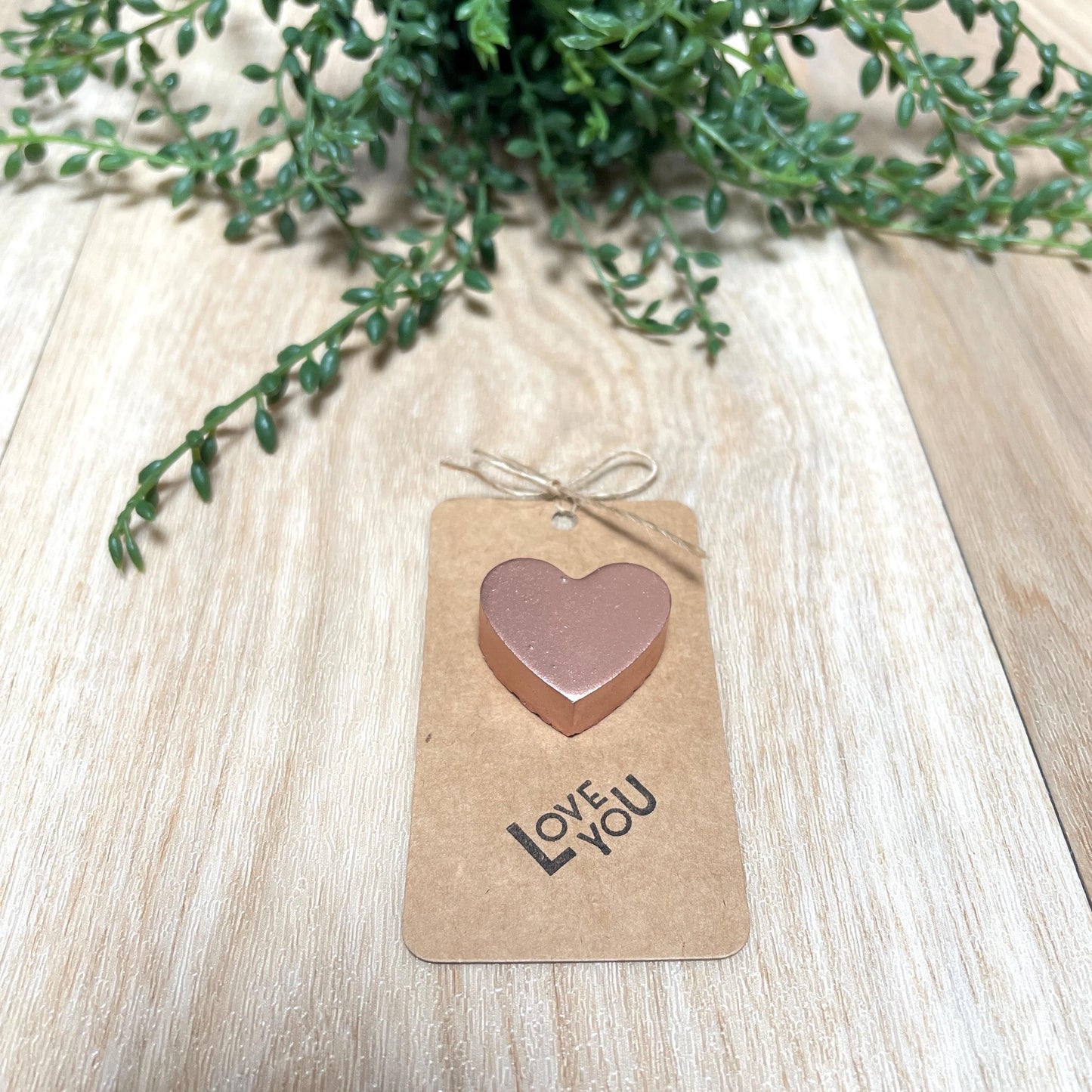 Concrete Copper Heart, with either a Love you or Happy Anniversary gift tag