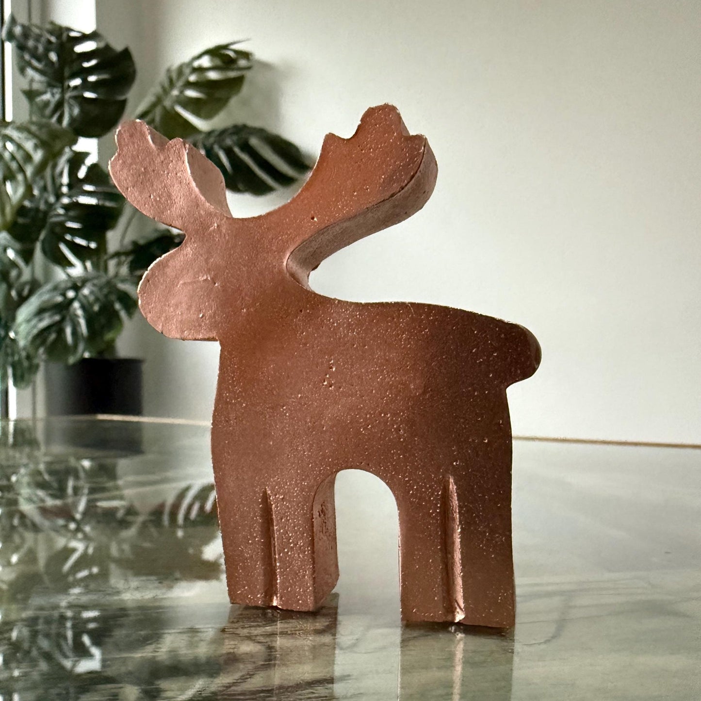 Copper Concrete Christmas Reindeer, Christmas Decorations