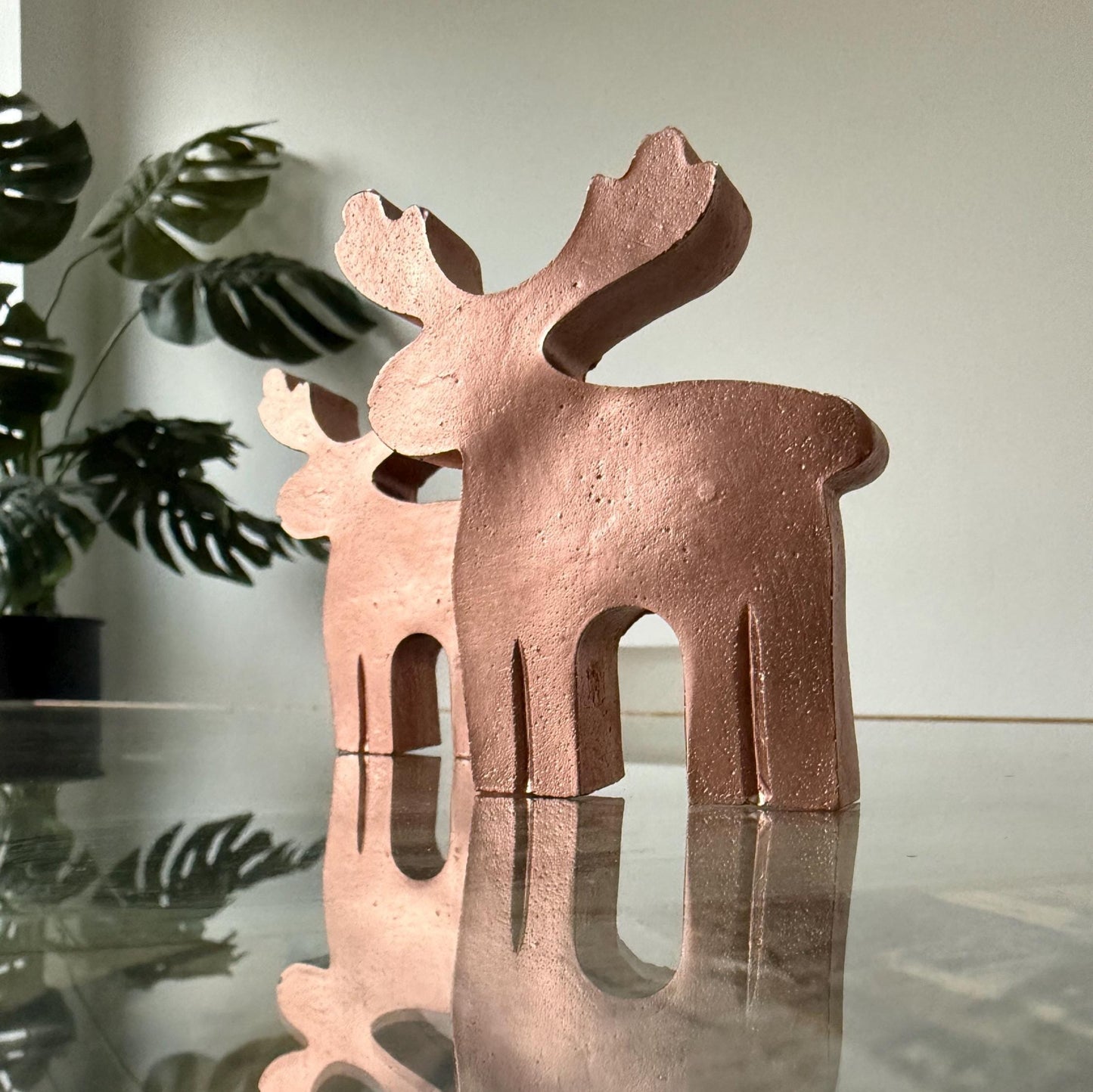 Copper Concrete Christmas Reindeer, Christmas Decorations